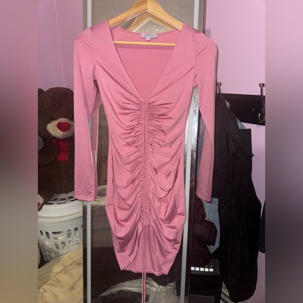 Pink ruched dress SZ XS